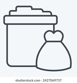 Icon Trash. related to Picnic symbol. line style. simple design editable. simple illustration