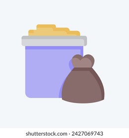 Icon Trash. related to Picnic symbol. flat style. simple design editable. simple illustration