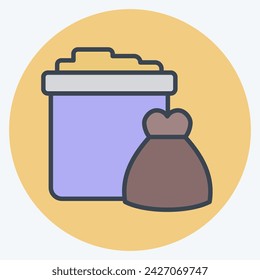 Icon Trash. related to Picnic symbol. color mate style. simple design editable. simple illustration