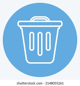 Icon Trash. suitable for web interface symbol. blue eyes style. simple design editable. design template vector. simple symbol illustration