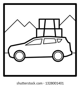icon for travel car (Square)
