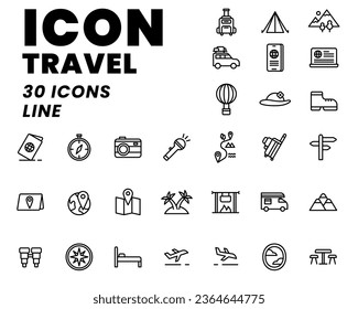icon travel or holiday, icon pack editable file