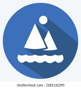 Icon Travel Photography. suitable for Art symbol. Long Shadow Style. simple design editable. design template vector. simple illustration