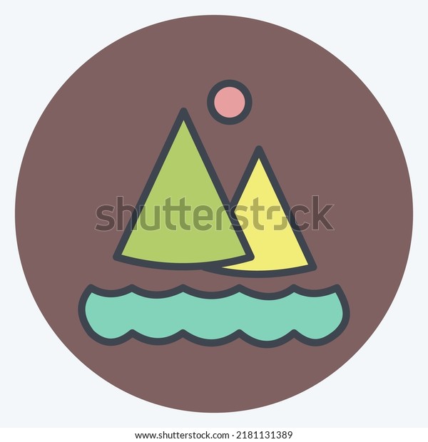 Icon Travel Photography. suitable for Art\
symbol. Color Mate Style. simple design editable. design template\
vector. simple\
illustration