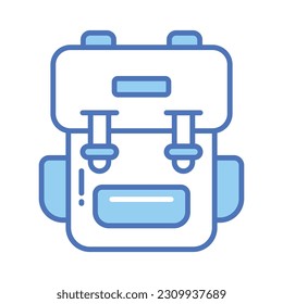 An icon of traveling backpack, cute rucksack vector in modern style