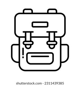 An icon of traveling backpack, cute rucksack vector in modern style
