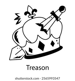 An icon of treason designed in glyph style