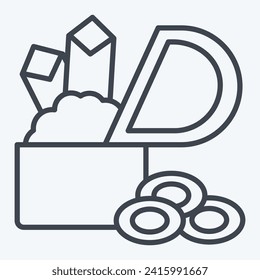 Icon Treasure Chest. related to Medieval symbol. line style. simple design editable. simple illustration