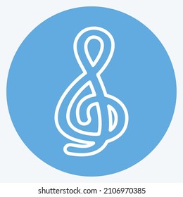 Icon Treble Clef - Blue Eyes Style - Simple illustration, Good for Prints , Announcements, Etc