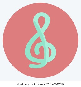 Icon Treble Clef - Flat Style - Simple illustration, Good for Prints , Announcements, Etc