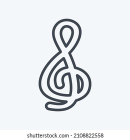 Icon Treble Clef - Line Style - Simple illustration, Good for Prints , Announcements, Etc