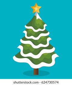 icon tree christmas snow design