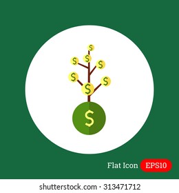 Icon of tree with dollar sign coins instead of leaves