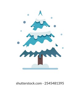 Icono de un árbol espolvoreado con nieve, ideal para el invierno y temas de naturaleza.
