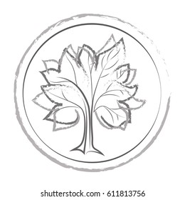 Icon tree isolated in the circle, icon, logo, design, abstraction, vector illustration.
