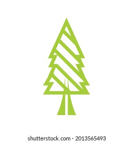 icon tree , isolated on a white background. Green forest.