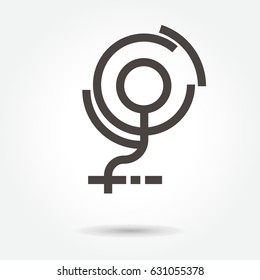 icon Tree Leaves illustration isolated sign symbol thin line for web, modern minimalistic flat design vector on white background. abstract. logo