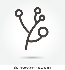 icon Tree Leaves illustration isolated sign symbol thin line for web, modern minimalistic flat design vector on white background. abstract. logo