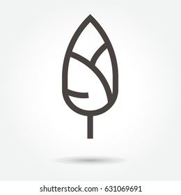 icon Tree Leaves illustration isolated sign symbol thin line for web, modern minimalistic flat design vector on white background. abstract. logo