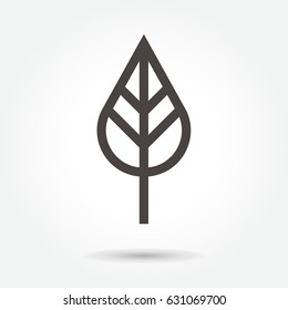 icon Tree Leaves illustration isolated sign symbol thin line for web, modern minimalistic flat design vector on white background. abstract. logo
