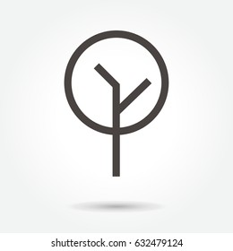 icon Tree Leaves illustration isolated sign symbol thin line for web, modern minimalistic flat design vector on white background. abstract. logo