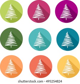 Icon of tree, modern and abstract to illustrate Christmas, tree, garden or forest