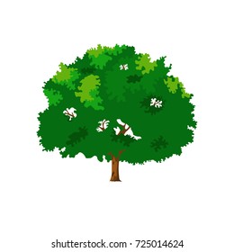 Icon of the tree on a white background. Vector.