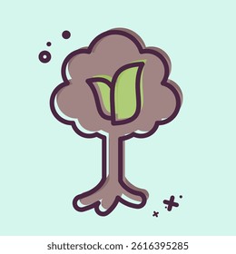 Icon Tree. related to Save the World symbol. MBE style. editable