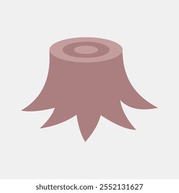 Icon tree stump. Global warming elements. Icon in flat style.