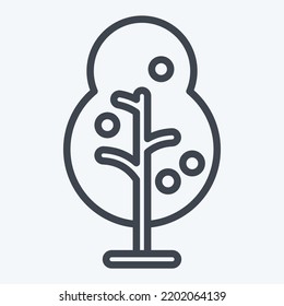 Icon Tree. suitable for City Park symbol. line style. simple design editable. design template vector. simple illustration