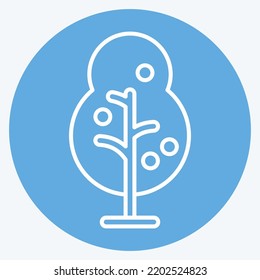 Icon Tree. suitable for City Park symbol. blue eyes style. simple design editable. design template vector. simple illustration