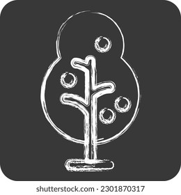 Árbol de iconos. adecuado para el símbolo City Park. estilo tiza. diseño simple editable. vector de plantilla de diseño