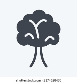 Symbolbaum. geeignet für Gartensymbol. Glyph-Stil. einfaches Design bearbeitbar. Designvorlage, Vektor. einfache Symbolillustration