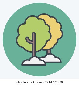 Árbol de iconos. adecuado para el símbolo Garden. estilo mate de color. diseño simple editable. vector de plantilla de diseño. ilustración simple