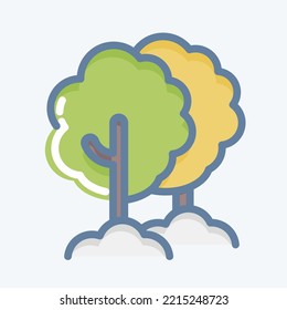 Icon Tree. suitable for Garden symbol. doodle style. simple design editable. design template vector. simple illustration