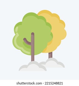 Icon Tree. suitable for Garden symbol. flat style. simple design editable. design template vector. simple illustration