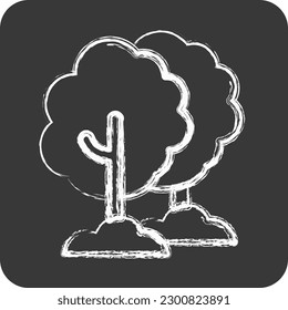 Árbol de iconos. adecuado para el símbolo Garden. estilo tiza. diseño simple editable. vector de plantilla de diseño. ilustración simple