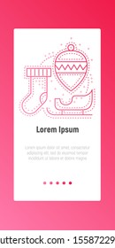Сhristmas icon tree toy, sock and sleigh. A collection of high quality color outline logo for website design and mobile apps. Vector illustration. EPS 10
