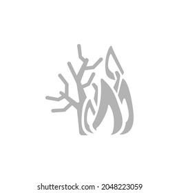 icono de árboles en llamas, incendios forestales, sequía, ilustración vectorial