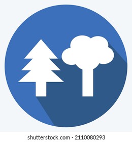 Icon Trees - Long Shadow Style- Simple illustration, Good for Prints , Announcements, Etc