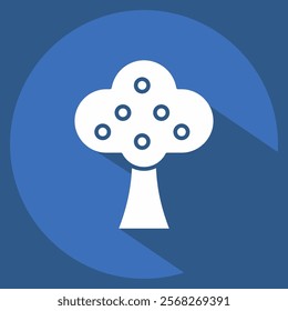 Icon Trees. related to Winter symbol. long shadow style. simple illustration