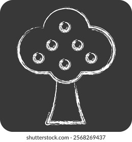 Icon Trees. related to Winter symbol. chalk Style. simple illustration