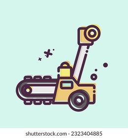 Icon Trencher. related to Construction Vehicles symbol. MBE style. simple design editable. simple illustration