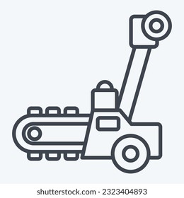 Icon Trencher. related to Construction Vehicles symbol. line style. simple design editable. simple illustration