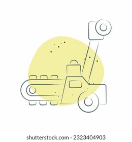 Icon Trencher. related to Construction Vehicles symbol. Color Spot Style. simple design editable. simple illustration