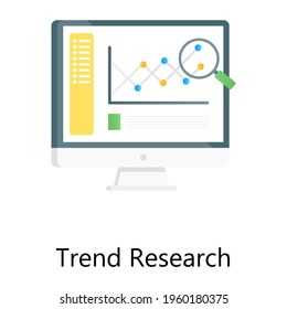 Icon of trend research in trendy flat gradient design