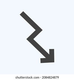 Icon Trending Down - Glyph Style - Simple illustration,Editable stroke,Design template vector, Good for prints, posters, advertisements, announcements, info graphics, etc.