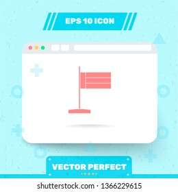 Icon in trendy flat style is isolated on blue background. Symbol for your web site design, logo, app, UI, UX. Vector Illustration, EPS 10.