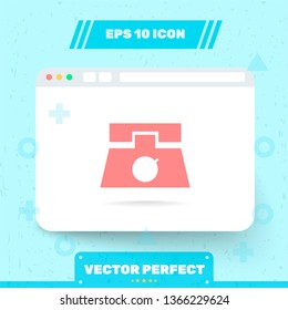Icon in trendy flat style is isolated on blue background. Symbol for your web site design, logo, app, UI, UX. Vector Illustration, EPS 10.