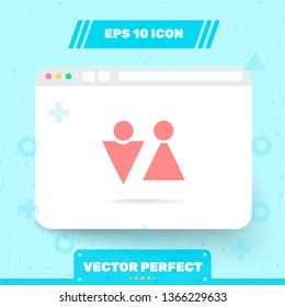 Icon in trendy flat style is isolated on blue background. Symbol for your web site design, logo, app, UI, UX. Vector Illustration, EPS 10.